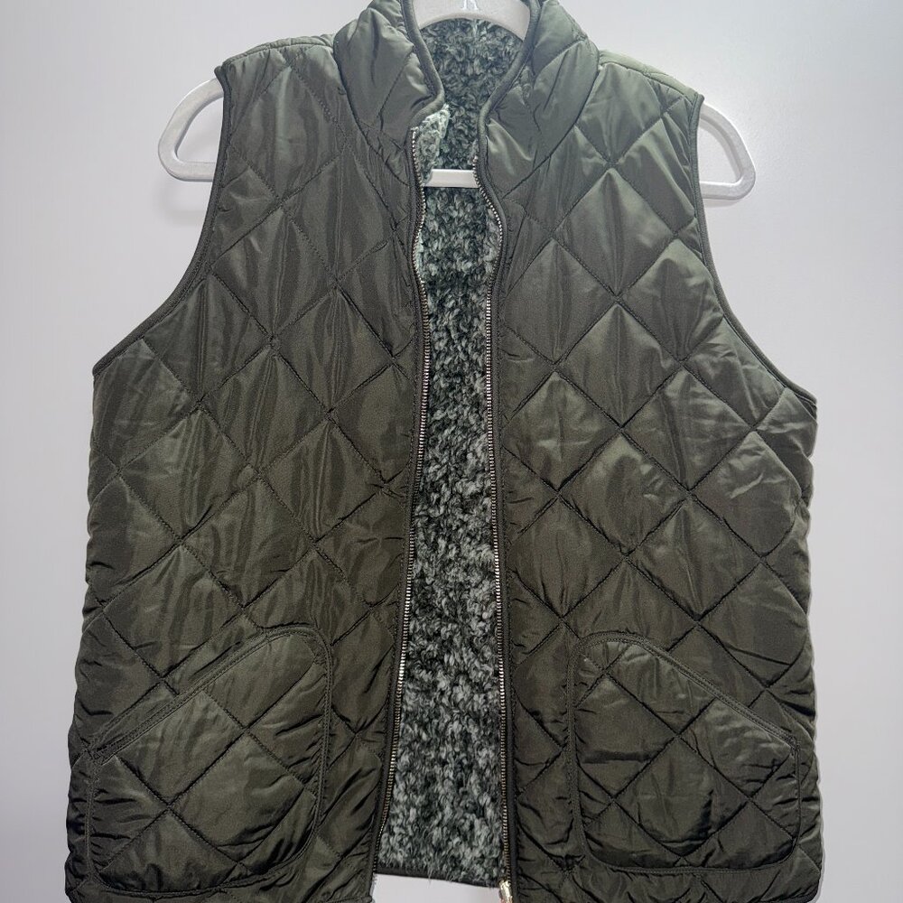 Hunter green reversible vest